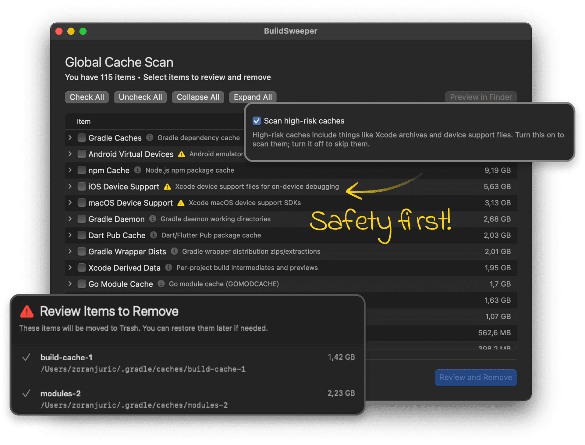 Clean the global cache